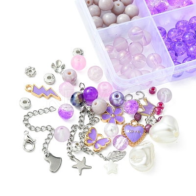 DIY Glass & CCB & ABS Plastic Imitation Pearl Beads Bracelets Mkaing Kits DIY-FS0007-17-1