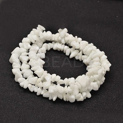 Chip Opaque Glass Beads Strands X-G-L454-03-1