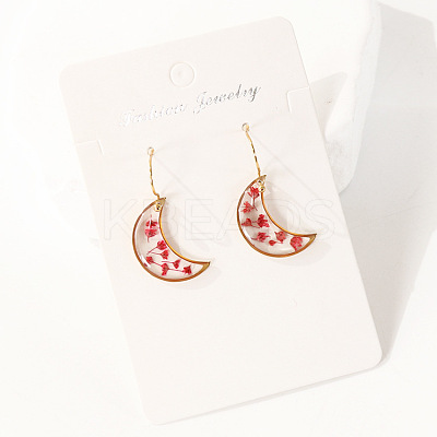 Moon 304 Stainless Steel Dangle Earrings WG43EF9-01-1