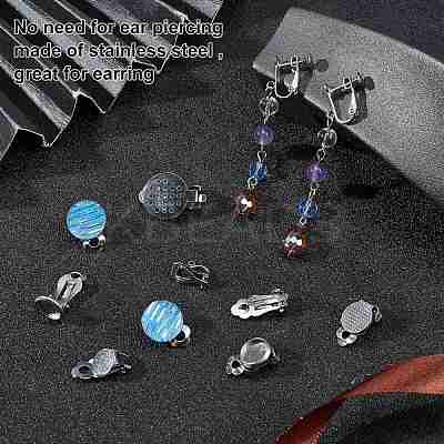 36Pcs 9 Style 304 Stainless Steel Clip-on Earring Findings STAS-SC0003-70-1