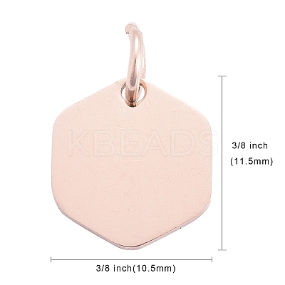 Ion Plating(IP) 304 Stainless Steel Stamping Blank Tag Charms LS-STAS-I311-24RG-1