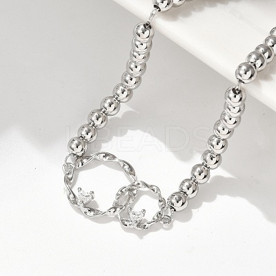 Brass Round Beads Bracelets BJEW-H627-01P-1
