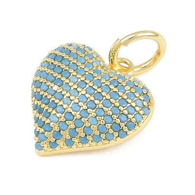 Brass Micro Pave Sky Blue Cubic Zirconia Pendants CU-CBA4A93-02F-G-1