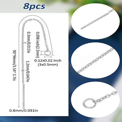 4 Pairs 304 Stainless Steel Earring Findings STAS-LP0001-91P-1