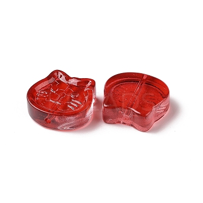 Transparent Spray Painted Glass Beads GLAA-I050-13A-1