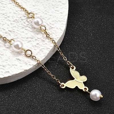 304 Stainless Steel Butterfly Link Bracelets BJEW-C098-01A-G-1