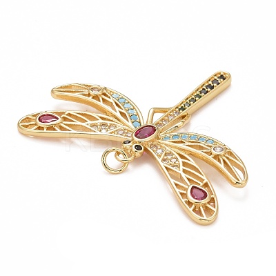 Rack Plating Brass Colorful Cubic Zirconia Pendants KK-M229-03G-1