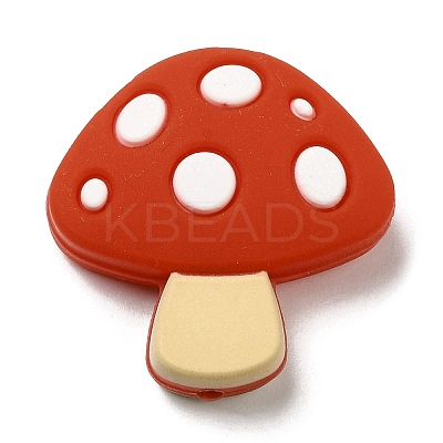 Mushroom Food Grade Eco-Friendly Silicone Focal Beads SIL-Z005-01C-1