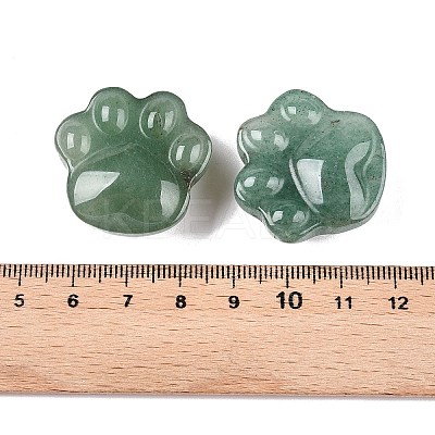 Natural Green Aventurine Cat Paw Print Figurines DJEW-N003-03H-1