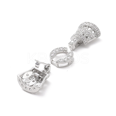 Eco-Friendly Rack Plating Brass Micro Pave Clear Cubic Zirconia Watch Band Clasps ZIRC-F843-28P-1