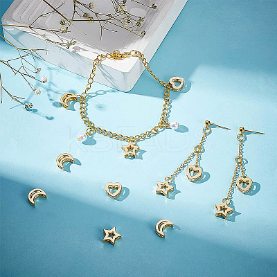 12Pcs 3 Style Brass Slide Charms KK-BC0008-72-1