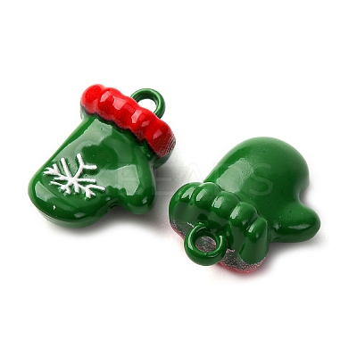 Christmas Themes Baking Paint Alloy Pendants FIND-G097-02F-1