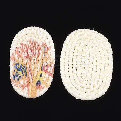 Handmade Reed Cane/Rattan Woven Beads WOVE-T006-114-1