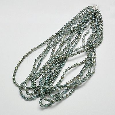 Electroplate Glass Beads Strands EGLA-J013-4X6mm-F32-1