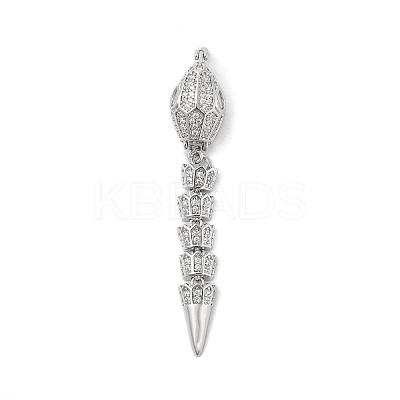 Brass Micro Pave Clear Cubic Zirconia Snap Clasps KK-Z078-37P-1