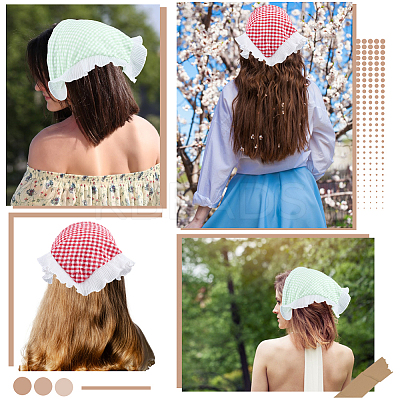 3Pcs 3 Styles Lace Triming Cloth Headbands for Women OHAR-CY0001-18-1