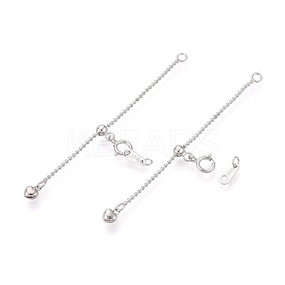 925 Sterling Silver Ball Chain Extenders STER-T008-59S-1
