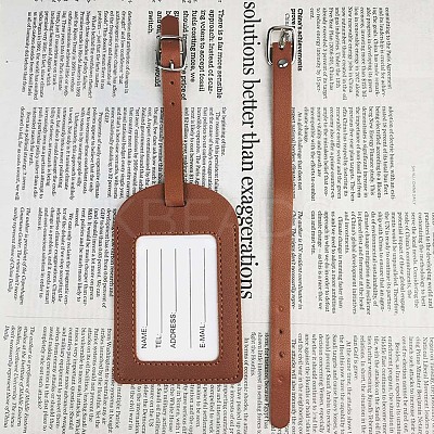 CutHollow 4Pcs PU Leather Luggage Tag OFST-CL0001-01A-02-1