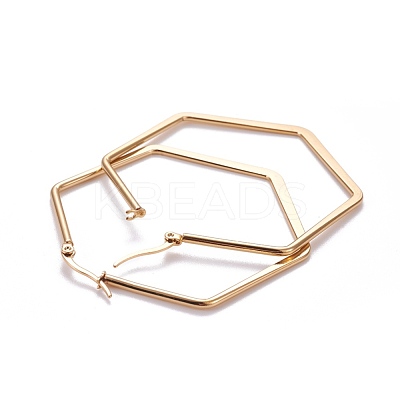 201 Stainless Steel Angular Hoop Earrings EJEW-F205-13G-B-1