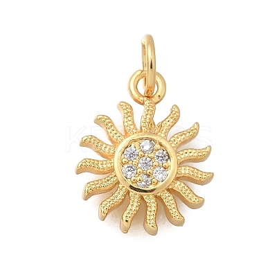 Brass Micro Pave Cubic Zirconia Pendants KK-D431-019G-1