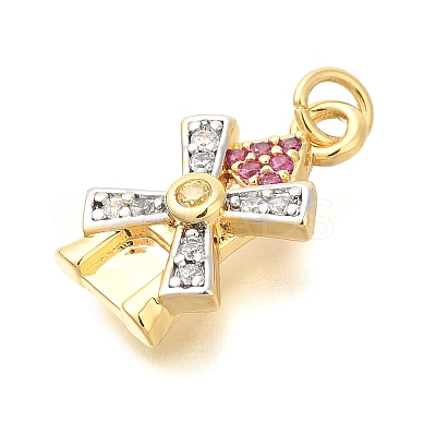 Brass Micro Pave Cubic Zirconia Pendants LS-KK-U040-05G-01-1
