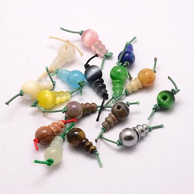 Synthetic Mixed Stone 3 Hole Guru Beads G-E380-10A-1