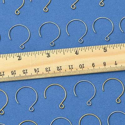 24Pcs 2 Colors Ion Plating(IP) 304 Stainless Steel Earring Hooks STAS-FS0001-65-1