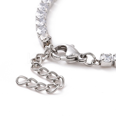 304 Stainless Steel Rhinestone Strass Chain Bracelets STAS-B021-14P-A-1