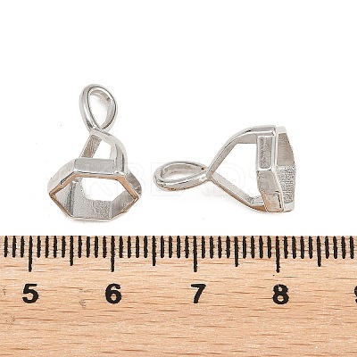 Brass Pendant Hexagon Bead Cap Bails KK-K205-01P-1