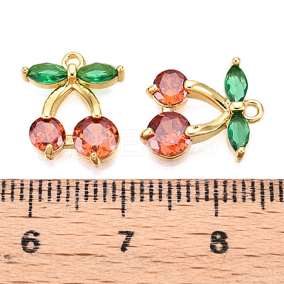 Brass Micro Pave Cubic Zirconia Charms KK-N254-220G-1