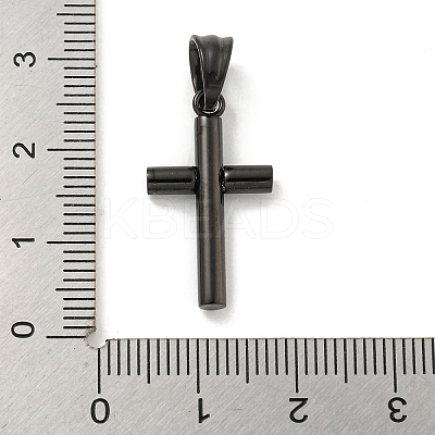 Ion Plating(IP) 304 Stainless Steel Cubic Zirconia Pendants STAS-C102-06A-EB-1