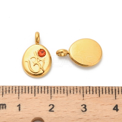 304 Stainless Steel Rhinestone Pendants STAS-K306-55G-1