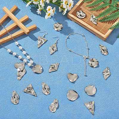 30Pcs 6 Style 304 Stainless Steel Pendant STAS-SZ0002-70P-1