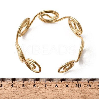 304 Stainless Steel Cuff Bangles for Women BJEW-Z150-01G-01-1