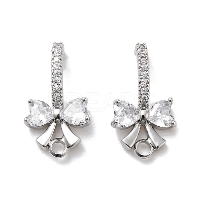 Brass with Cubic Zirconia Stud Earring Finding LS-KK-Q048-24P-1