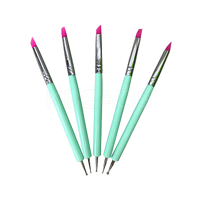 Silicone Double Head Nail Art Dotting Tools AJEW-L072-54C-1