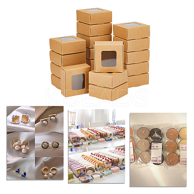 Kraft Paper Candy Storage Box CON-WH0084-90A-1