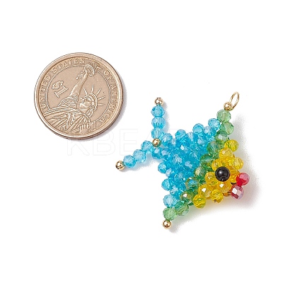 Glass Woven Pendants PALLOY-MZ00548-1