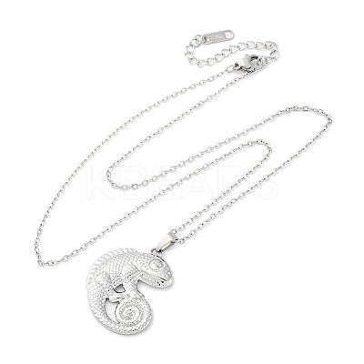 304 Stainless Steel Pendant Necklaces NJEW-H059-07P-1