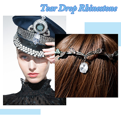 120Pcs 12 Style Teardrop Horse Eye Square Sew on Rhinestone RGLA-DC0001-03-1