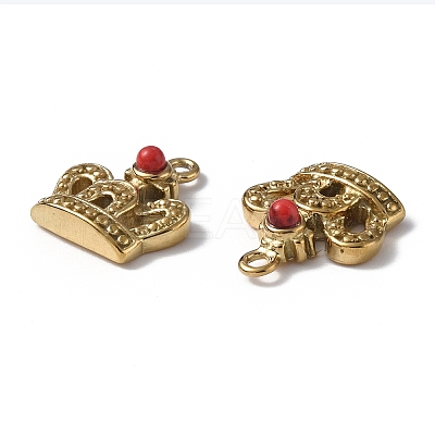 Natural Jade Dyed Crown Charms STAS-C064-VC910-1