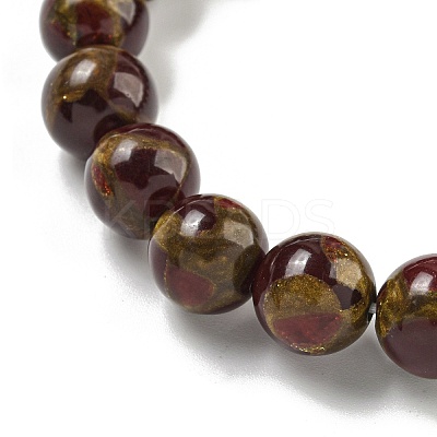 Round Synthetic Gold Clinquant Stone Stretch Bracekets G-P549-02B-04-1