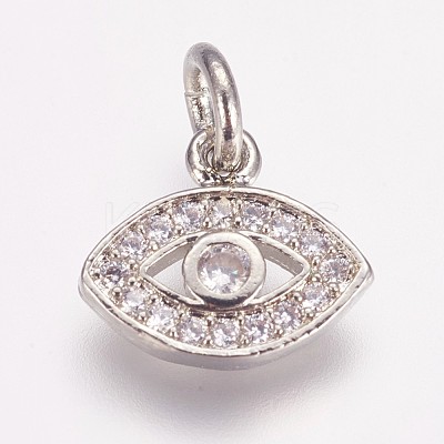 Brass Micro Pave Cubic Zirconia Charms ZIRC-G087-30P-1