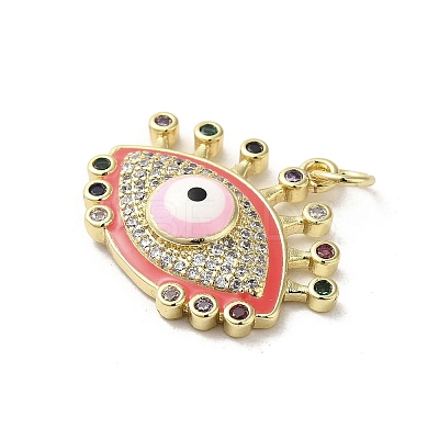 Brass Micro Pave Cubic Zirconia Pendants KK-E092-09G-01-1