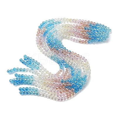 Electroplate Glass Beads Strands EGLA-D300-06-6mm-07-1