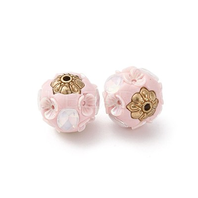 Handmade Resin Indonesia Round Beads IPDL-P005-23KCG-03-1