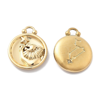 PVD Vacuum Plating 304 Stainless Steel Rhinestone Pendants STAS-R130-01G-011-1