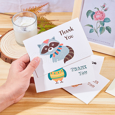 Envelope and Animal Pattern Thank You Cards Sets DIY-CP0001-67-1