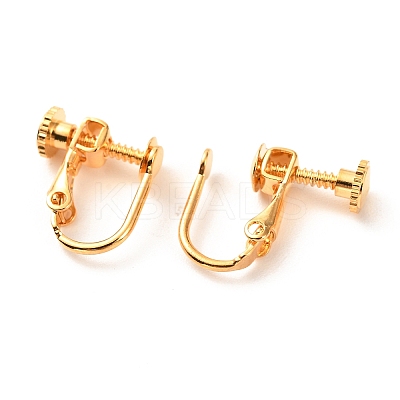 Brass Clip-on Earring Findings X-KK-F824-021G-1
