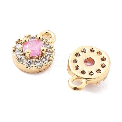 Brass Micro Pave Cubic Zirconia Charms KK-L222-001G-02-1